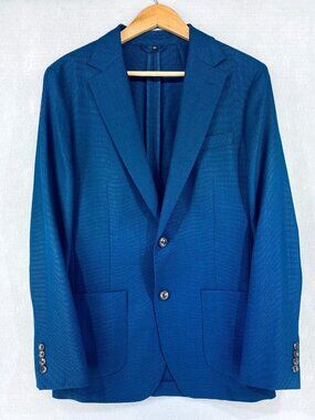 Bonobos Seersucker Blazer Mens 38L Blue Wool Slim Fit Sport Coat Vitale Jacket